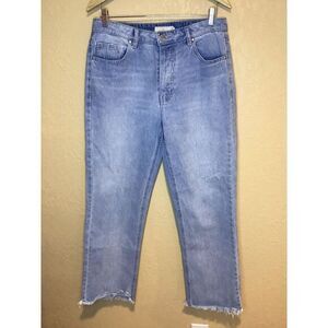 tgla Women's 30 straight leg, raw hem light‎ denim jeans; 100% cotton